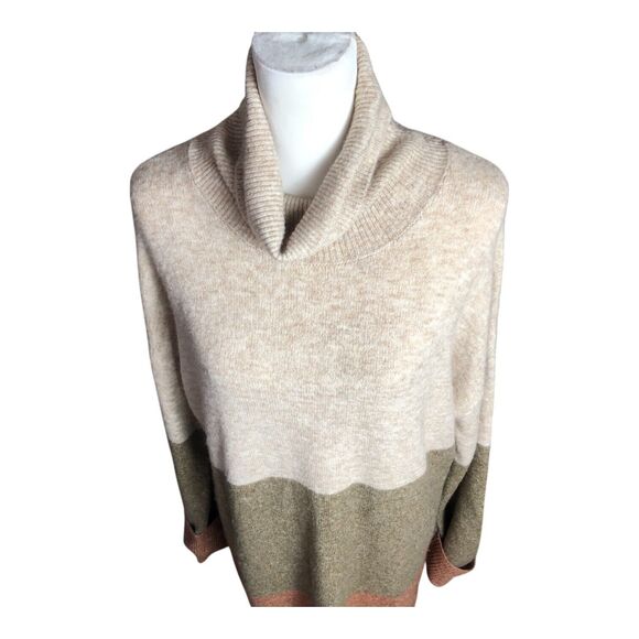 Rachel Roy‎ Cozy Oversized Women's Block Turtle Neck Sweater NWT Dress Sz M - Picture 2 of 12